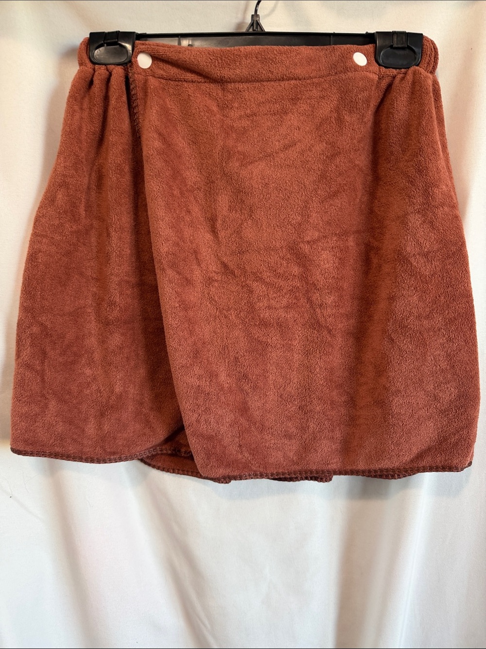 Cozy Mini Wrap Skirt in Rust